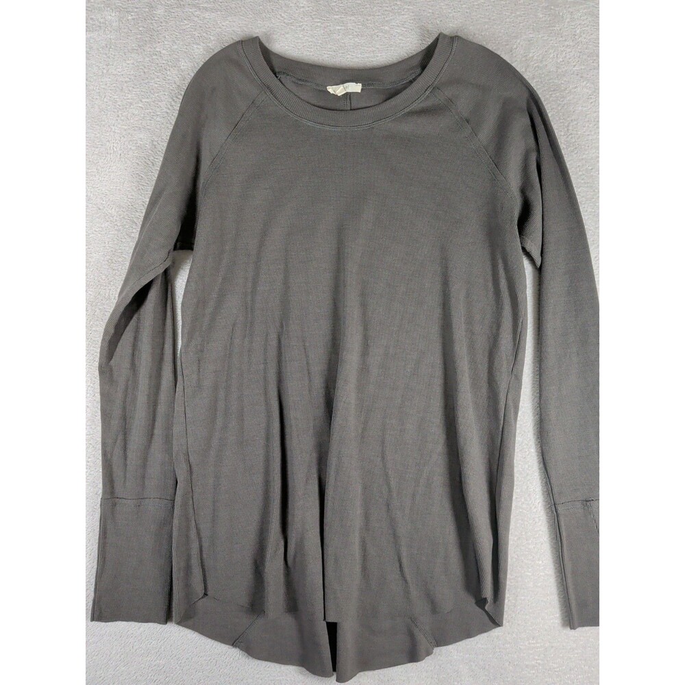 Easel Raglan Long Sleeve Tunic Shirt Women's Large Gray boho